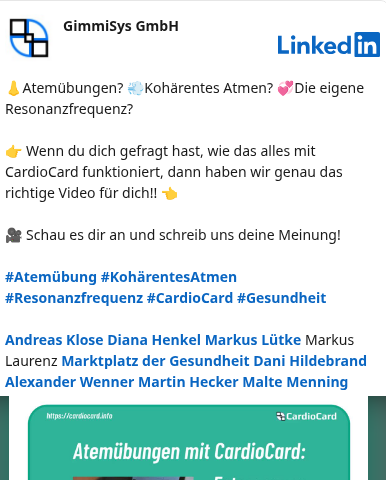 GimmiSys bei LinkedIn